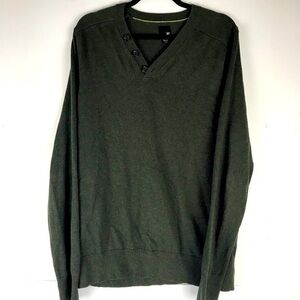 J Ferrar Mens Sweater Long Sleeve Pullover Dark Green Size M